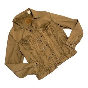 Levi’s Tan Brown Corduroy Worn Work Jacket Coat Medium M Thin
